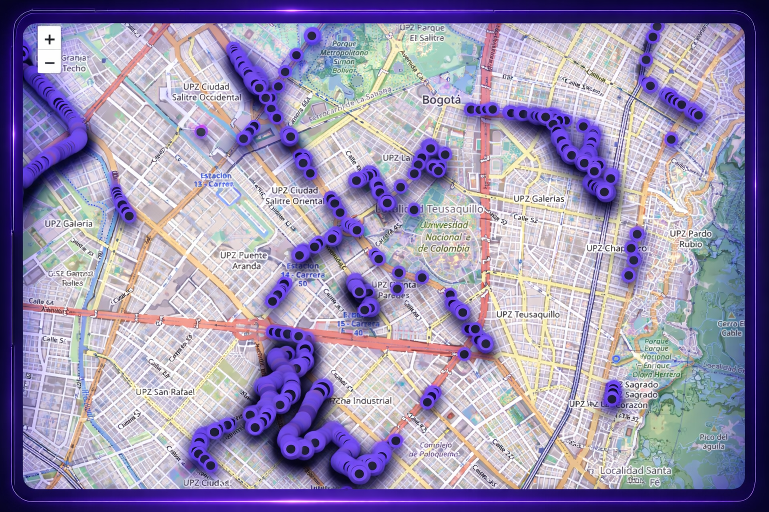 Infrastructure map dashboard view